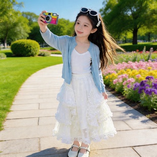 女童防晒衣夏季2026新款儿童薄款防晒针织外套空调衫冰丝开衫上衣