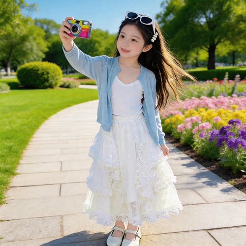 女童防晒衣夏季2026新款儿童薄款防晒针织外套空调衫冰丝开衫上衣