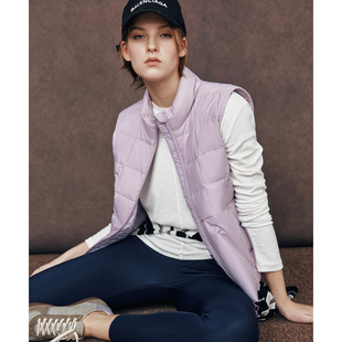 现货【轻盈温暖】90三花白鹅绒 680蓬立领方格绗缝羽绒马甲外套女