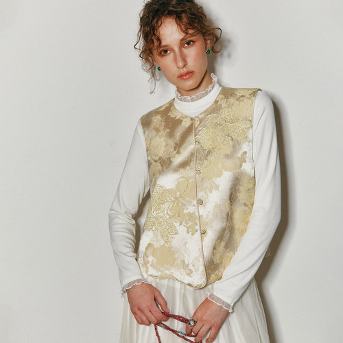 新中式国风V领手工盘扣背心马甲