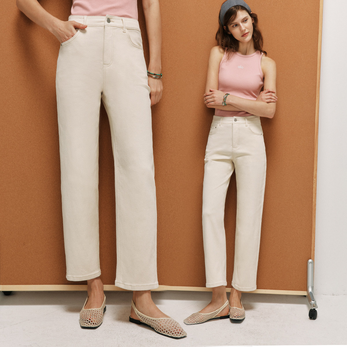 【王&middot;牌裤型】 紧致弹力显瘦牛仔裤 经典百搭中高腰微锥九分裤女