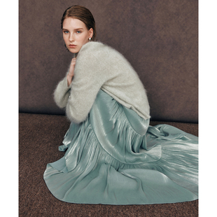 肌理感大裙摆A字蛋糕裙半身裙 日本进口垂坠顺滑 人鱼姬光泽