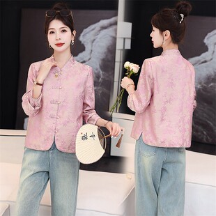 新休闲气质显瘦百搭立领盘扣提花短外套 时尚 2026春季 新款