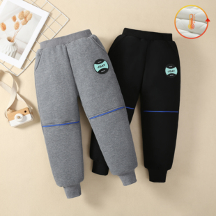 2025新款男童女童棉裤加绒加厚一条过冬北方宝宝三层夹棉裤子休闲