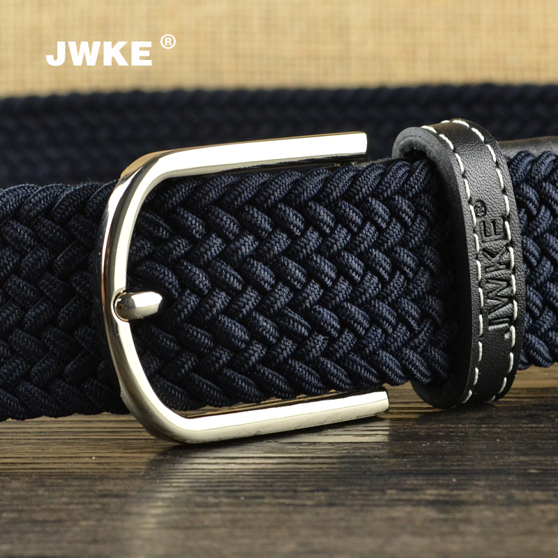 休闲风编织中年弹力帆布松紧腰带