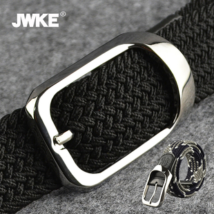 男士 带 编织弹力皮带男潮年轻人学生松紧帆布腰带女百搭休闲牛仔裤