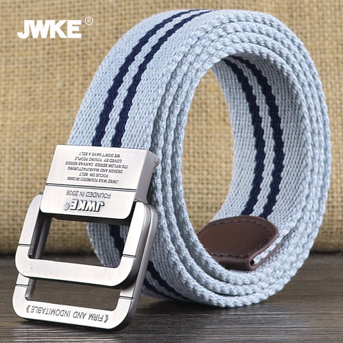 双环扣帆布腰带男士皮带男潮ins