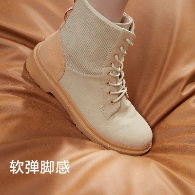 蕉下丘郊绒面马丁靴秋冬保暖靴轻舒适保暖增高防水透气耐磨女款