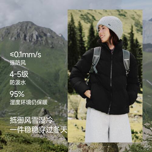 蕉下女士蓬松白绒外套(中长款、高暖)PF003