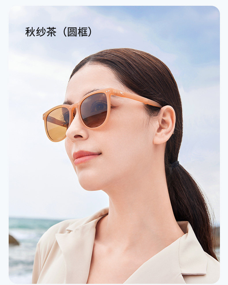 vvc防晒圆形休闲男女偏光墨镜图片