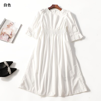 507228 秋七分袖加长款连衣裙2026新春外贸剪标尾货南油女装品质