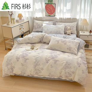 杉杉家纺2025全棉四件套新款时尚床单床笠学生宿舍床上用品被套