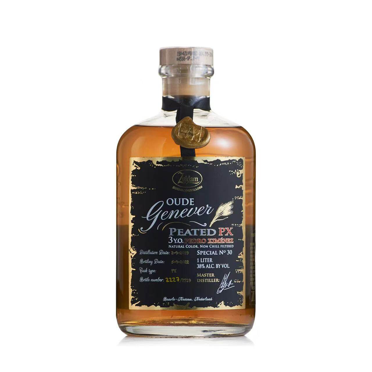 赞德第30限量款3年PX泥煤雪莉桶陈年荷式金酒Genever Peated PX