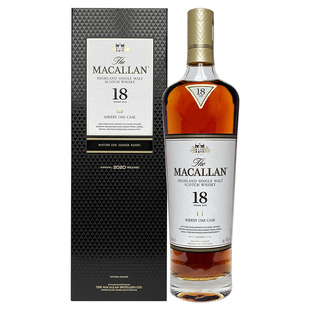 麦卡伦18年雪莉桶单桶单一麦芽威士忌20版Macallan700ml43度 行货