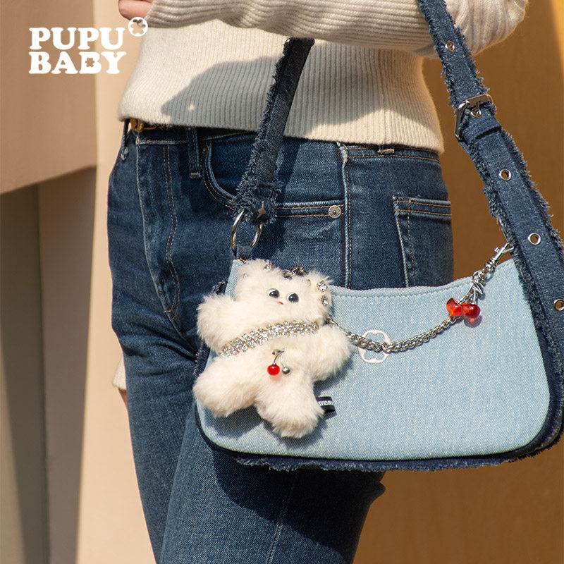 PUPU BABY新款时尚牛仔单肩包腋下包女高级感女士斜挎包,箱包皮具/热销女包/男包,腋下包,淘宝优惠券,粉丝福利购,淘宝优惠卷