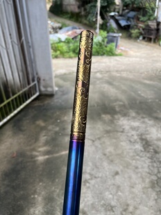 钛合金如意金箍棒钛合金一体实心手工雕刻金箍棒