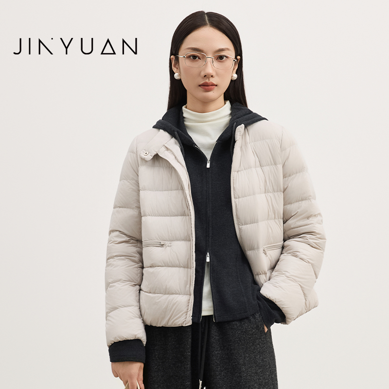 金苑小个子短款羽绒服外套女2025冬新款立领时尚轻薄上衣J255117