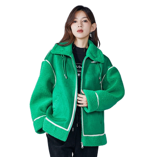 金苑外套上衣女冬季新款摇粒时尚设计感保暖外衣D225111