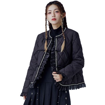 金苑冬季新款外套拼接小香风