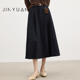 金苑中长款 A字半身裙通勤风B255111 高腰百褶修身 伞裙2025冬季 新款
