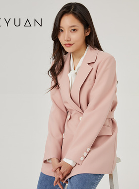 金苑小西装外套女春季新款休闲时尚气质双排扣大翻领D221106