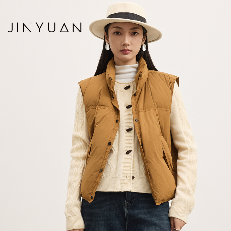 金苑2025冬季新款羽绒马甲女短款洋气立领小众外套潮J255125