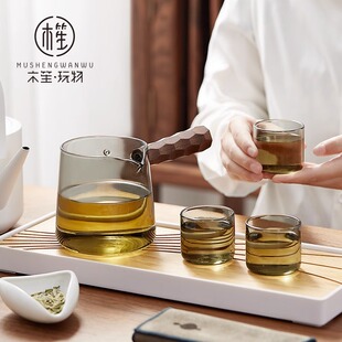 木笙玩物日式侧把公道杯玻璃主人公杯大号分茶壶耐热茶海高档茶具