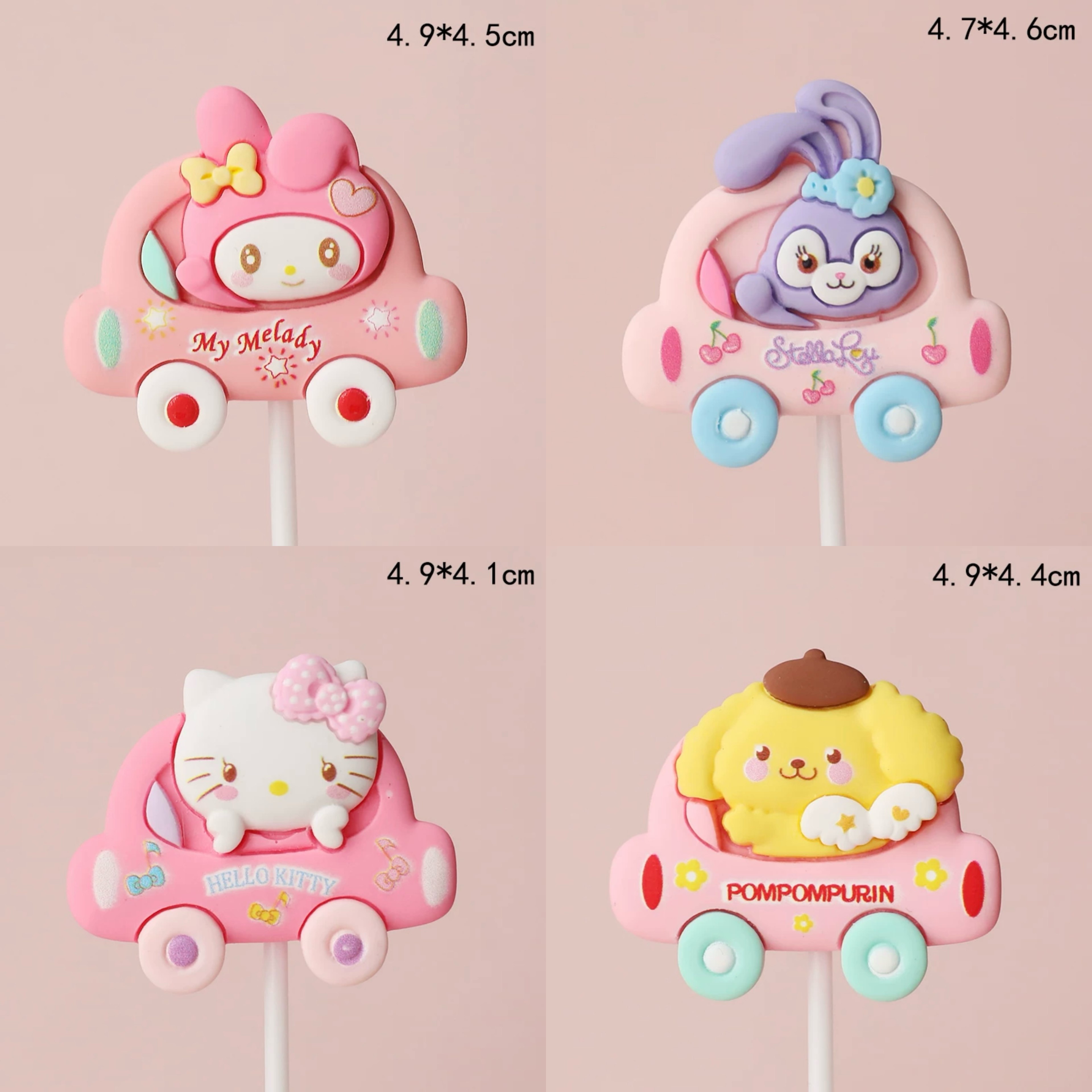 软胶卡通骑马人物蛋糕装饰摆件开车库洛米星黛露布丁狗烘焙台装扮