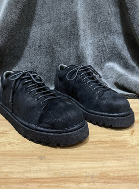 【鹿皮绒面】暗黑轻便厚底mmg350小牛犊内里 短脸休闲男款工装鞋