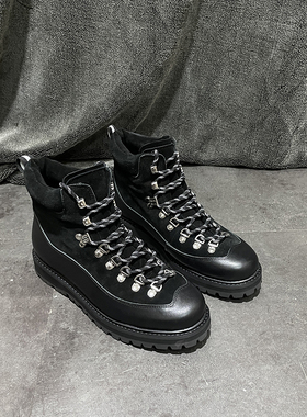 Roccia Vet Tech-Shell登山靴透气防滑真皮拼接反毛皮高帮男鞋