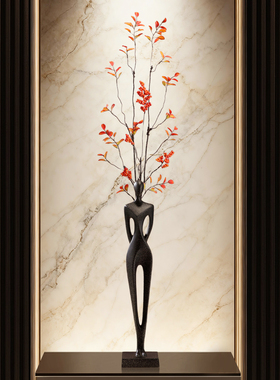 抽象人物细长摆件客厅插花艺术品