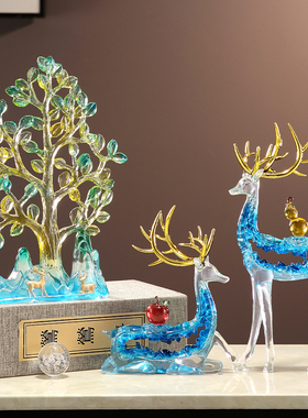 透明树脂招财旺宅福鹿