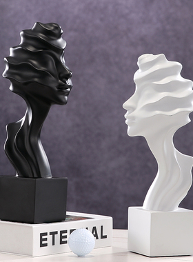 高级感人物艺术摆件创意花瓶客厅电视柜样板间插花小众设计感摆件