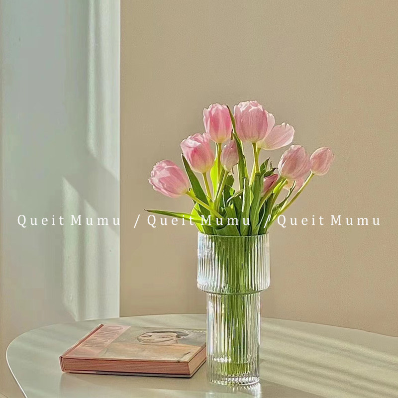 queit mumu郁金香花瓶玻璃水养高级感客厅餐桌摆件梦鹿网红工作室