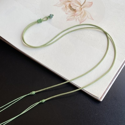 慢系短细双孔玉璜黄金锦鲤锁包绳