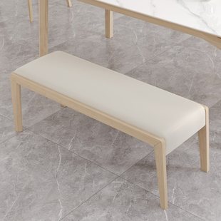 奶油风原木色实木长条凳进口白蜡木北欧日式家具客厅换鞋凳床尾凳