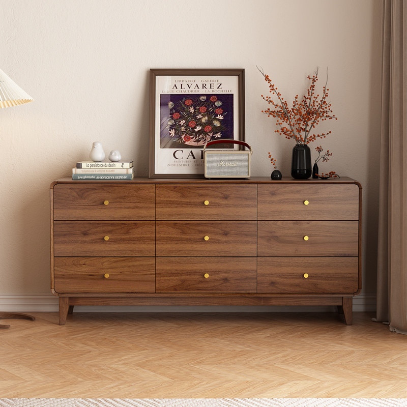 新中式实木杠九斗柜简约现代家用卧室六斗柜床尾抽屉收纳柜储物柜,住宅家具,斗柜,淘宝优惠券,粉丝福利购,淘宝优惠卷