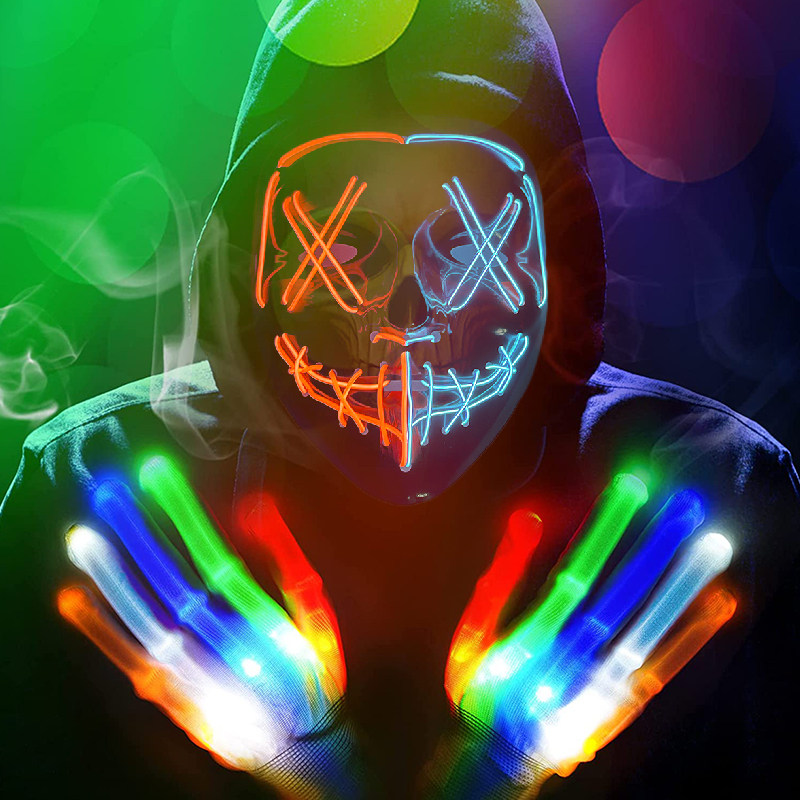 万圣节恐怖发光面具双色面罩网红派对舞会蹦迪V字狼人杀恐怖道具,模玩/动漫/周边/娃圈三坑/桌游,面具/头套,淘宝优惠券,粉丝福利购,淘宝优惠卷