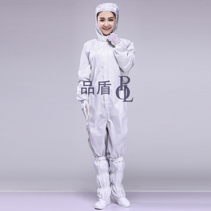 百级无尘服 防静电连体服拉链特大码网格魔术贴洁净服喷漆工作服