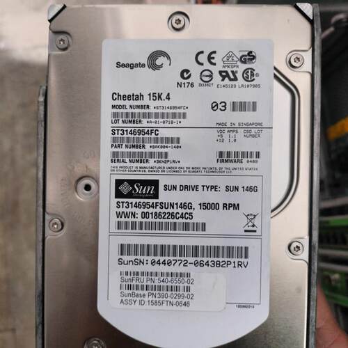 SUN 6140 540-6550-02 ST3146855FSUN146G 15K FC硬盘390-0299-02