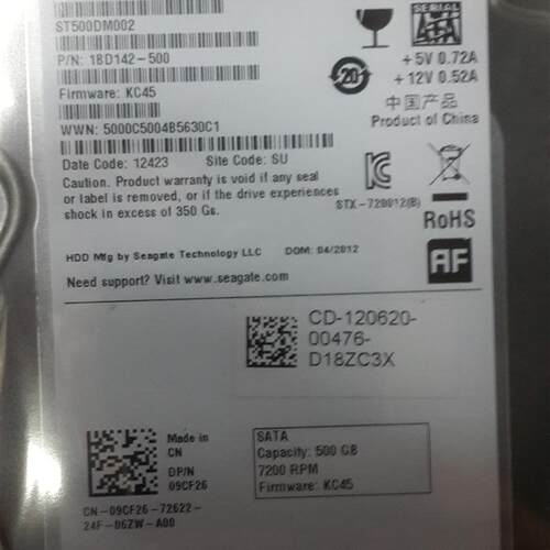 全新成色DELL Seagate/希捷 ST500DM002 500G 3.5寸SATA硬盘9CF26