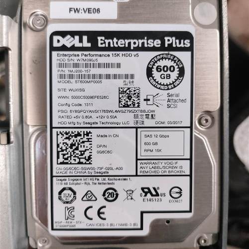 DELL SC200 SC220 SC4020 SC5020 存储硬盘 0G6C6C 600G 15K SAS