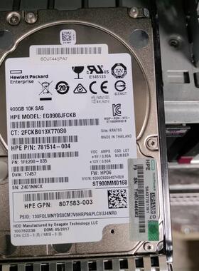 HP/惠普 J9F47A 787647-001 900G 10K SAS 2.5寸 MSA2040存储硬盘