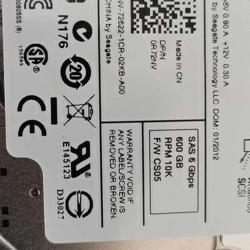 Dell/戴尔 600G SAS 10K 6Gb 2.5寸硬盘 R72NV 8WP8W 7T0DW 7YX58