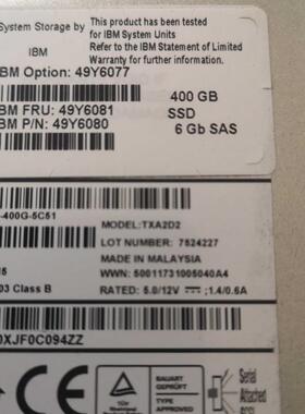 IBM 49y6077 49y6081 49y6080 400gb 6g 2.5  SAS SSD 固态硬盘