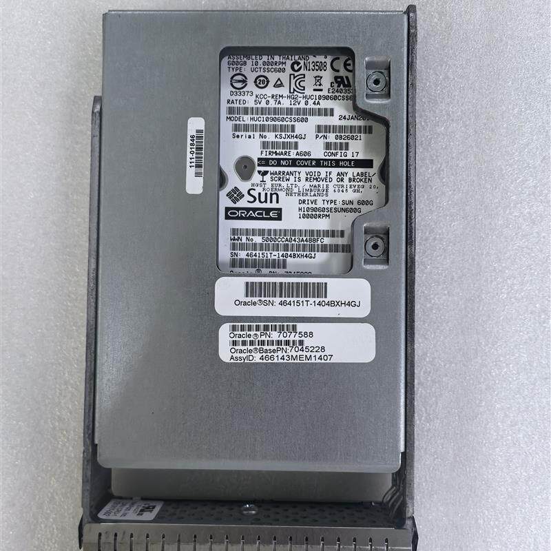 SUN 7077588 7045228 600G 10K 2.5转3.5寸 SAS 2540M2 存储硬盘