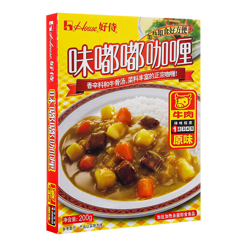 好侍味嘟嘟日式咖喱酱牛肉1号原味200g/盒即食拌饭酱方便速食料理