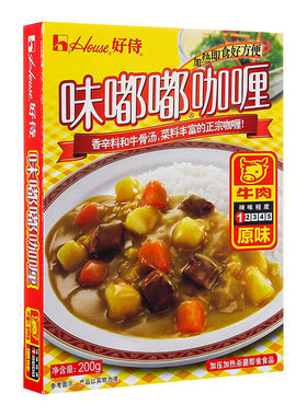 好侍味嘟嘟日式咖喱酱牛肉1号原味200g/盒即食拌饭酱方便速食料理