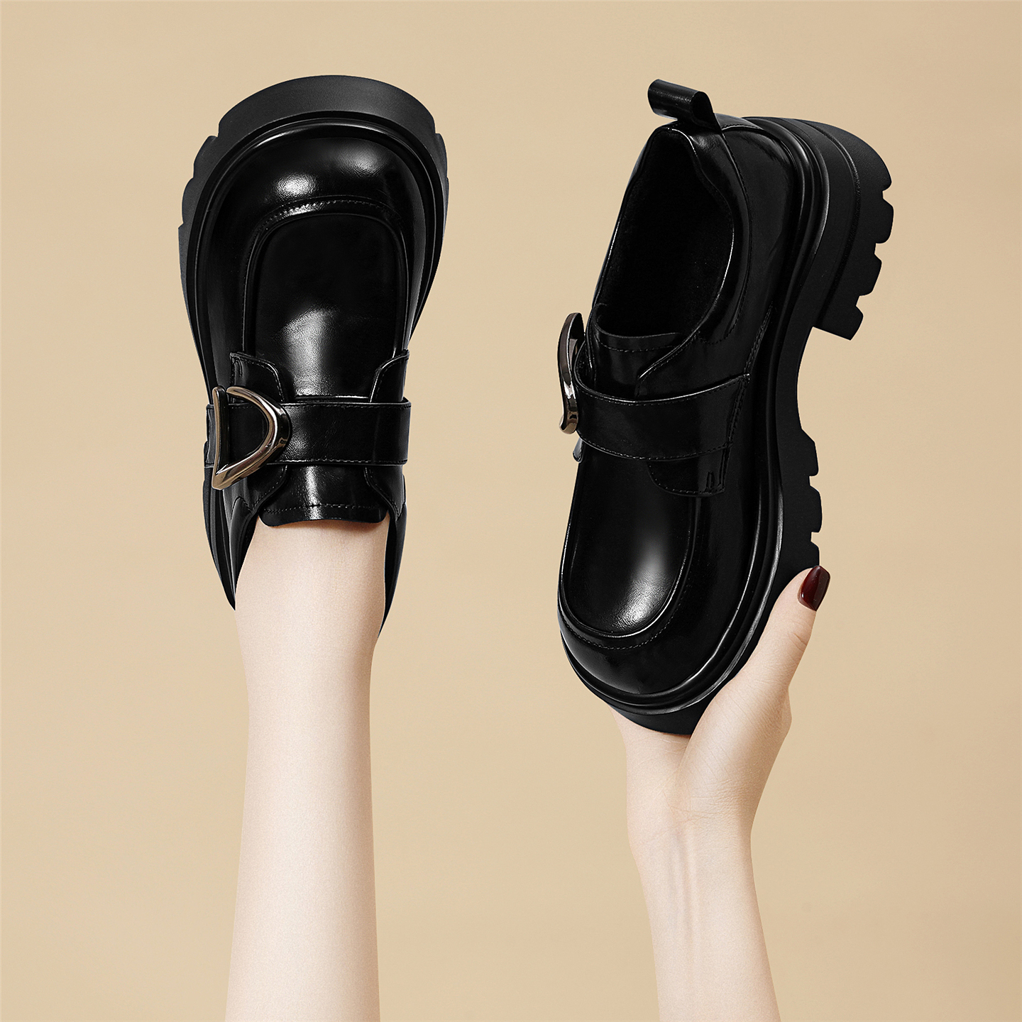 2025新款厚底乐福鞋英伦风小皮鞋