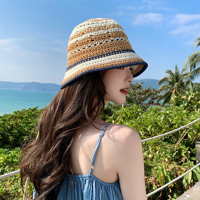 新款卡通小熊帽子女春夏季大头围情侣可爱盆帽户外防紫外线遮阳帽